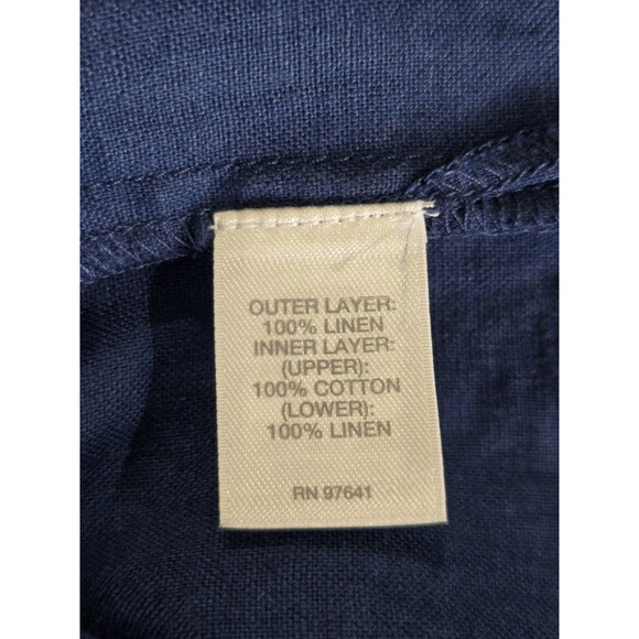 J. Jill pureJill Linen Blue Maxi Layered Dress Womens Size Medium Batik Overlay - Picture 10 of 11